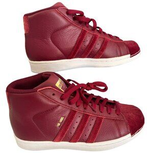 Adidas Originals Pro Model‎ High Top Sneakers Size 5 Burgundy Velvet NIB